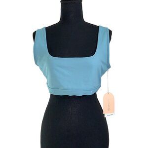 Blogilates Womens Cameo Blue Stretchable Crossback Sports Bra Activewear Size XL
